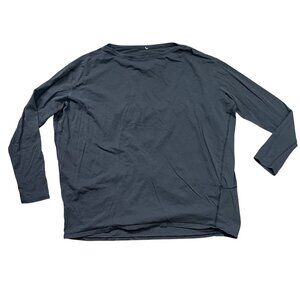 Lululemon Back in Action Long Sleeve Tee Women's Size‎ Large Black Cotton Blend